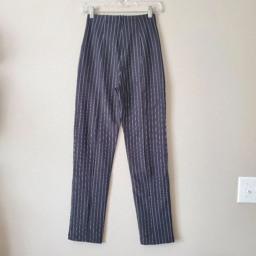 Naked Wardrobe The Pinstripe Cigarette Pants in Black - Picture 9 of 13